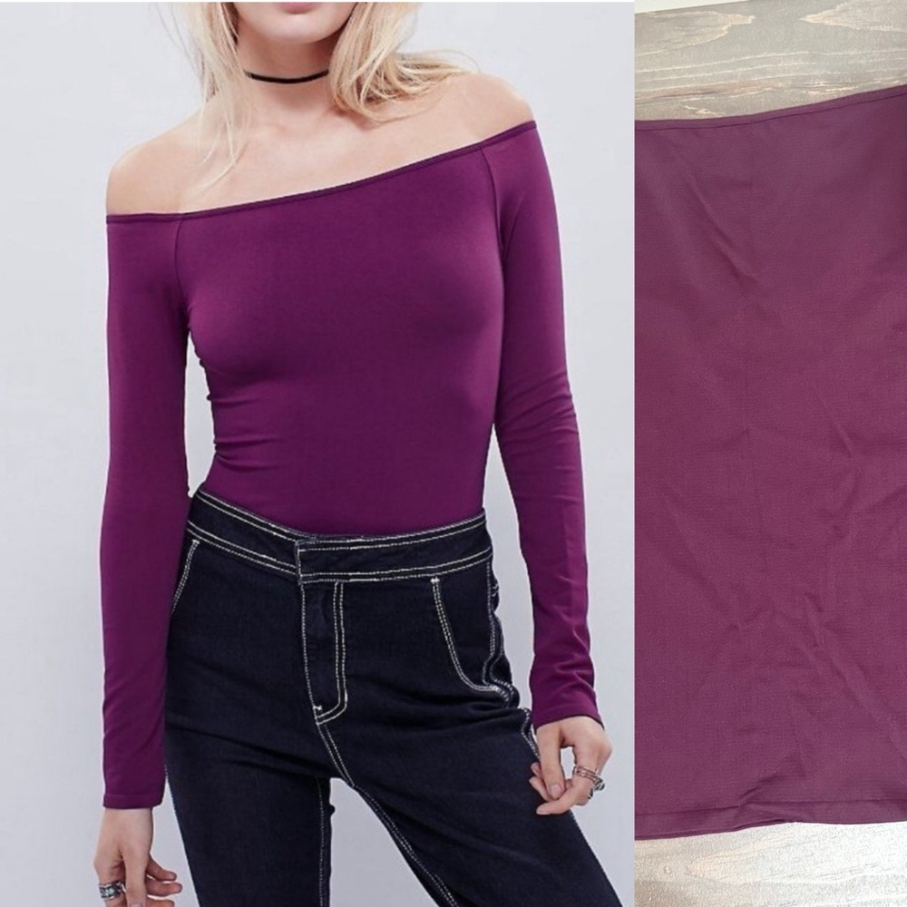 NWOT Free People Intimately Off Shoulder Long Sleeve Top, Size M/L